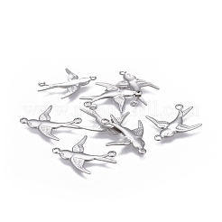 変色しにくい304ステンレススチールリンクコネクター  ツバメ  ステンレス鋼色  20x16.5x0.8mm  穴：1mm&nbsp;STAS-P236-16P