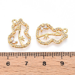 Brass Micro Pave Cubic Zirconia Pendants&nbsp;KK-N263-51G