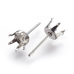 変色しにくい304ステンレススチールスタッドピアス金具  ステンレス鋼色  14.5x4x3mm  内径：3mm&nbsp;STAS-P221-20F-P