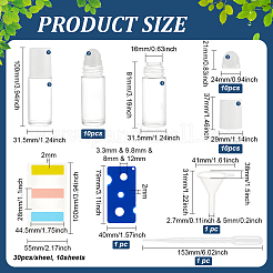 透明ガラスローラーボールボトル  詰め替え式ボトル  プラスチックカバーと香水包装ツール付き  ペットのメモパッド  ミックスカラー  ボトル：3.15x10cm  1セット&nbsp;AJEW-BC0007-34