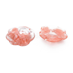 セルロースアセテート（樹脂）ペンダント  花  ライトサーモン  17.5x17x4mm  穴：1.6mm&nbsp;KY-Q058-073
