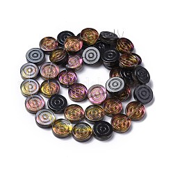 電気メッキ透明ガラスビーズ連売り  ボルテックスでフラットラウンド  ミックスカラー  16x4.8mm  穴：1.2mm  約40個/連  25.20インチ（64cm）&nbsp;EGLA-L044-K