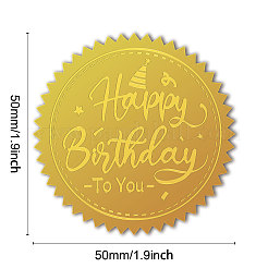 Plastic Self Adhesive Gold Foil Embossed Stickers&nbsp;DIY-WH0211-375