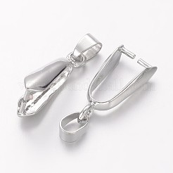 プラチナメッキ真鍮ピンチベイル  サイズ：幅さ約12mm  長さ21~22mm  穴：4mm&nbsp;X-KK-B739-P