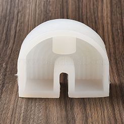 DIY ボヘミアン スタイル レインボー アーチ 燭台シリコン型  樹脂用  ジェッソ  セメントクラフト作り  ホワイト  6.5x8.3x4.5cm  内径：2.15のCM&nbsp;DIY-G094-05