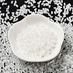 ガラスラウンドラッパビーズ  色の内側  チューブ  ホワイト  3.5~3.8x2~2.5mm  穴：1.2mm&nbsp;X-SEED-Z002-A-D01