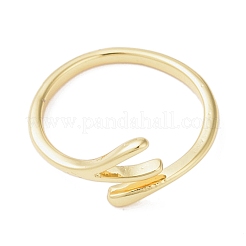 真鍮オープンカフリング  ティアドロップ  ゴールドカラー  usサイズ6（16.5mm）&nbsp;LS-RJEW-R143-01F-G