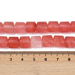 チェリークォーツガラスビーズ連売り  コラム  9.5~10x10~10.5mm  穴：0.8~1mm  約40個/連  15.31~15.35''（38.9~39センチメートル）&nbsp;G-G275-D03-10x10mm