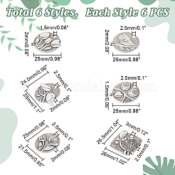 36Pcs 6 Style Zinc Alloy Pendants&nbsp;FIND-PH0007-57