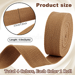 4ロール4色ポリコットンリボン  衣類用アクセサリー  ミックスカラー  1-1/4インチ（32mm）  約5ヤード/ロール  1ロール/色&nbsp;OCOR-PH0004-81A