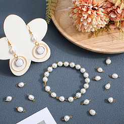 30Pcs Natural Cultured Freshwater Pearl Connector Charms&nbsp;PALLOY-SC00001