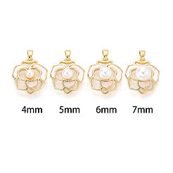 真鍮と貝殻のカップパールペグベイルピンペンダント  花  片穴パーツ用  18KGP本金メッキ  貝殻色  18~19x16x4mm  穴：5x2~3mm  ピン：0.8mm&nbsp;KK-T079-36G