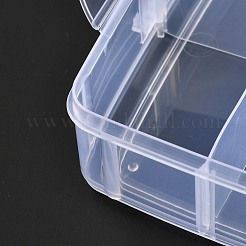 長方形のポータブルppプラスチック製の取り外し可能な収納ボックス  18層とハンドル付き  15x16.5x13.5コンパートメントオーガナイザーボックス  ホワイト  [1]cm&nbsp;CON-D007-02A