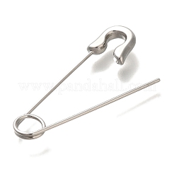 変色防止304ステンレススチールペンダント  ペーパー クリップ チャーム  ステンレス鋼色  34x8x2.5mm  穴：4mm&nbsp;STAS-P371-090P