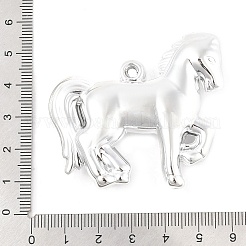メッキアクリルビッグペンダント  カン付き  馬  銀メッキ  48x54x13mm  穴：3mm&nbsp;PACR-Z001-01S