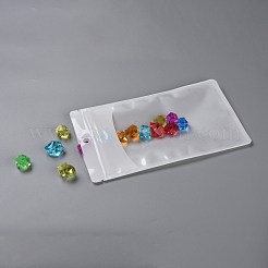 再封可能なプラスチック袋  保存袋  セルフシールバッグ  トップシール  窓と吊り下げ穴付き  長方形  ホワイト  21x12x0.15cm  片側の厚さ：3.3ミル（0.085mm）&nbsp;OPP-H001-02C-06