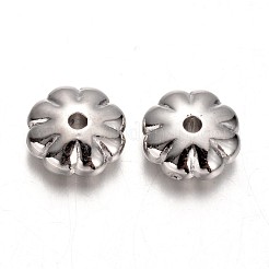 花ccbプラスチックビーズ  プラチナ  8x3.5mm  穴：1mm&nbsp;CCB-D003-13