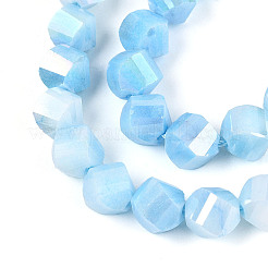 Anti-Tarnish Electroplate Glass Beads Strands&nbsp;GLAA-T025-8mm-14B