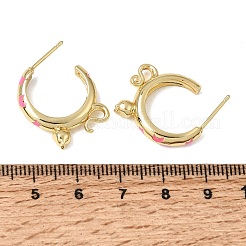Brass Enamel Stud Earrings&nbsp;KK-CBA8324-23G-02