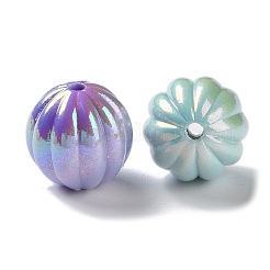 UVメッキアクリルビーズ  カボチャ  ミックスカラー  16~16.5mm  穴：2.2mm&nbsp;X-PACR-C007-11