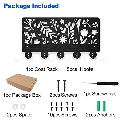 Wood & Iron Wall Mounted Hangers&nbsp;HJEW-WH0055-100