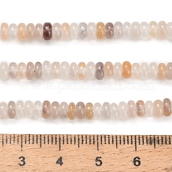 天然のバイオレットストロベリークォーツビーズの連  ロンデル  4x2mm  穴：0.9mm  約160~162個/連  14.96~15.16インチ（38~38.5cm）&nbsp;G-Z110-B15-2x4mm