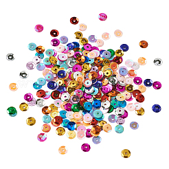 プラスチックスパンコールビーズ  半カップ状のスパンコールビーズ  中ハート孔  ディスク  ミックスカラー  5x0.5mm  穴：1mm  650個/色について  18色&nbsp;PVC-TA0001-01