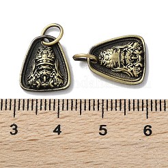 チベットスタイルの真鍮ペンダント  カドミウムフリー＆鉛フリー  フクロウ  13.5x11.5x2.5mm  穴：4.2mm&nbsp;KK-M284-35AB