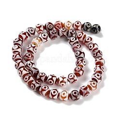 Natural Tibetan 3-Eye dZi Agate Beads Strands&nbsp;G-B084-A09-02