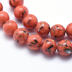Sea Shell and Synthetic Turquoise Assembled Beads Strands&nbsp;G-G758-12-6mm