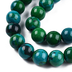 Dyed Natural Ocean White Jade Round Bead Strands&nbsp;G-R295-8mm-07
