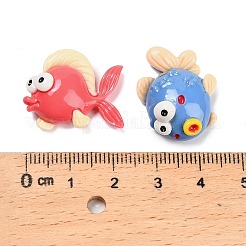 オペーク樹脂カボション  魚とタコ  ミックスカラー  16~22x18~23x7~9.5mm&nbsp;RESI-H040-07