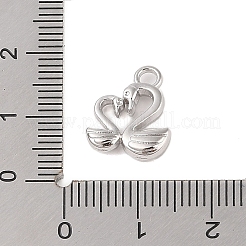 ラックメッキ合金ペンダント  スワン  プラチナ  14x12x3.5mm  穴：2mm&nbsp;FIND-B037-14P