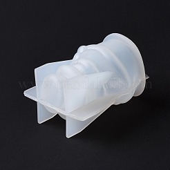 クリスマステーマ DIY 3D 雪だるまディスプレイデコレーション シリコン像型  肖像彫刻樹脂鋳造鋳型  肖像彫刻用 UV樹脂＆エポキシ樹脂工芸品作り  ホワイト  50x40x62mm  内径：24x28mm&nbsp;DIY-G058-B01