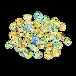 ガラスチャーム  多面カット  コーン  クリアAB  8x4mm  穴：1~1.2mm&nbsp;RGLA-L026-A22
