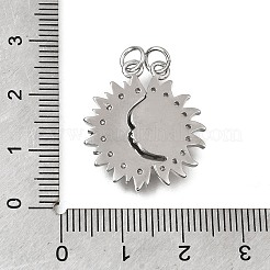 Brass Micro Pave Clear Cubic Zirconia Pendants&nbsp;CU-CBA108A-11P