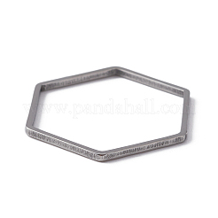 304ステンレススチールリンクリング  六角  ステンレス鋼色  23x20x1mm  内径：21x18mm&nbsp;LS-STAS-WH0029-27