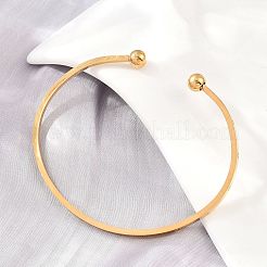 304 Stainless Steel Flat Open Cuff Bangles for Women&nbsp;SA-CBA45D5-26G