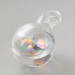 High Borosilicate Glass Bottle Pendants&nbsp;LS-GLAA-WH0010-02A