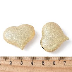 ハート真鍮ビーズ  グリッターと  ラックめっき  カドミウムフリー＆鉛フリー  長持ちメッキ  18KGP本金メッキ  31x26x11.5mm  穴：4mm&nbsp;KK-F892-36G