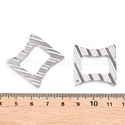 ステンレススチールペンダント  ステンレス鋼色  菱形  38.5x38.5x2mm  穴：1.4mm&nbsp;STAS-TAC0002-78B-P