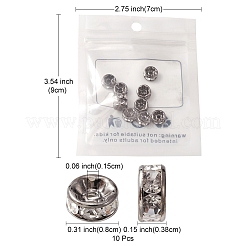 Brass Rhinestone Spacer Beads&nbsp;RB-YW0001-04D-01B
