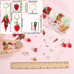 DIY Lampwork & Acrylic Vegetables and Fruits Leverback Earrings Making Kits&nbsp;DIY-SC0026-29