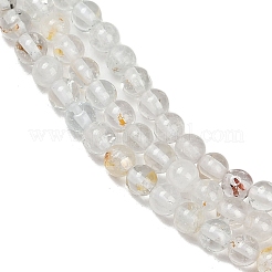 ナチュラルホワイトトパーズビーズ連売り  ラウンド  4mm  穴：0.5mm  約95個/連  14.96''（38センチメートル）&nbsp;G-RM241221-C21