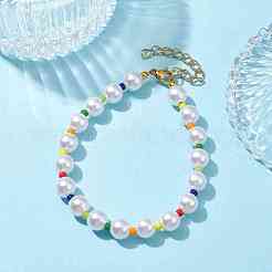 Glass & Acrylic Round Beaded Bracelets&nbsp;BJEW-JB10076