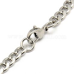 304ステンレススチールカーブチェーン/ツイストチェーンブレスレットの作り方  カニカン付き  ステンレス鋼色  8-1/4インチ（210mm）  5mm  リンク：8x5x1.4mm&nbsp;X-STAS-A028-N121P