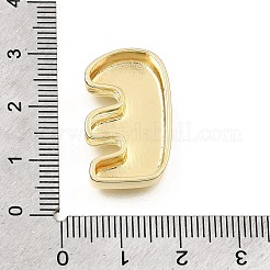 真鍮のスライドチャーム  文字L  ゴールドカラー  文字e  25x15x5mm  穴：11x2mm&nbsp;KK-Z163-01G-E
