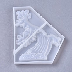 シリコンモールド  レジン型  UVレジン用  エポキシ樹脂ジュエリー作り  波形の  ホワイト  135x115x15mm&nbsp;DIY-F041-06