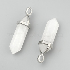 Natural White Jade Double Terminated Pointed Pendants&nbsp;G-F295-04H