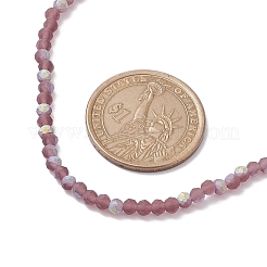 304 Stainless Steel with Glass Round Beaded Necklaces for Women&nbsp;NJEW-JN04684